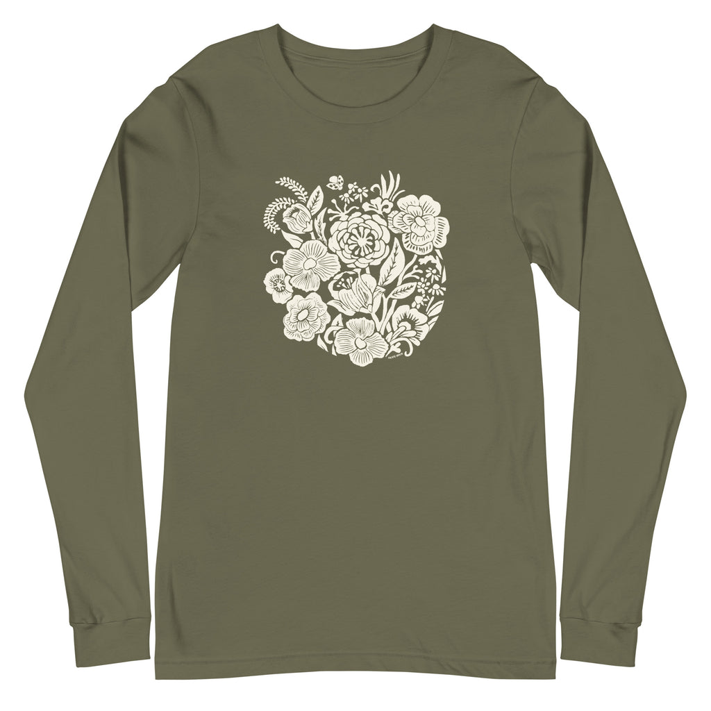 Meadowsweet Long Sleeve T-Shirt Olive Green