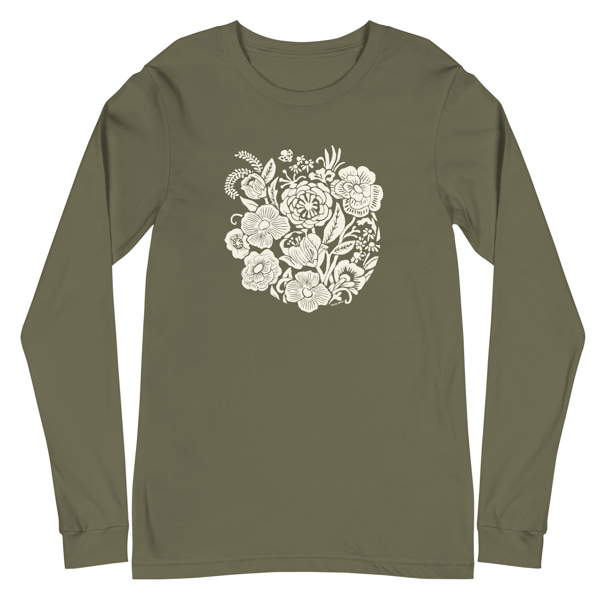 Meadowsweet Long Sleeve T-Shirt Olive Green