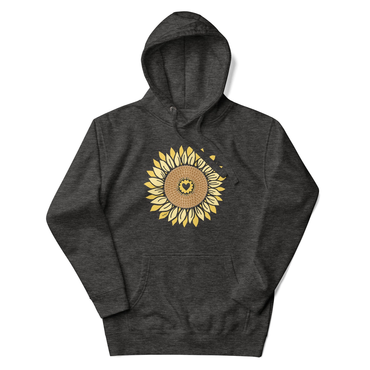 Sunflowers in My Heart Unisex Hoodie Dark Grey Heather