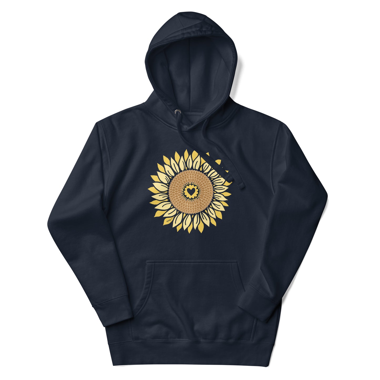 Sunflowers in My Heart Unisex Hoodie Navy