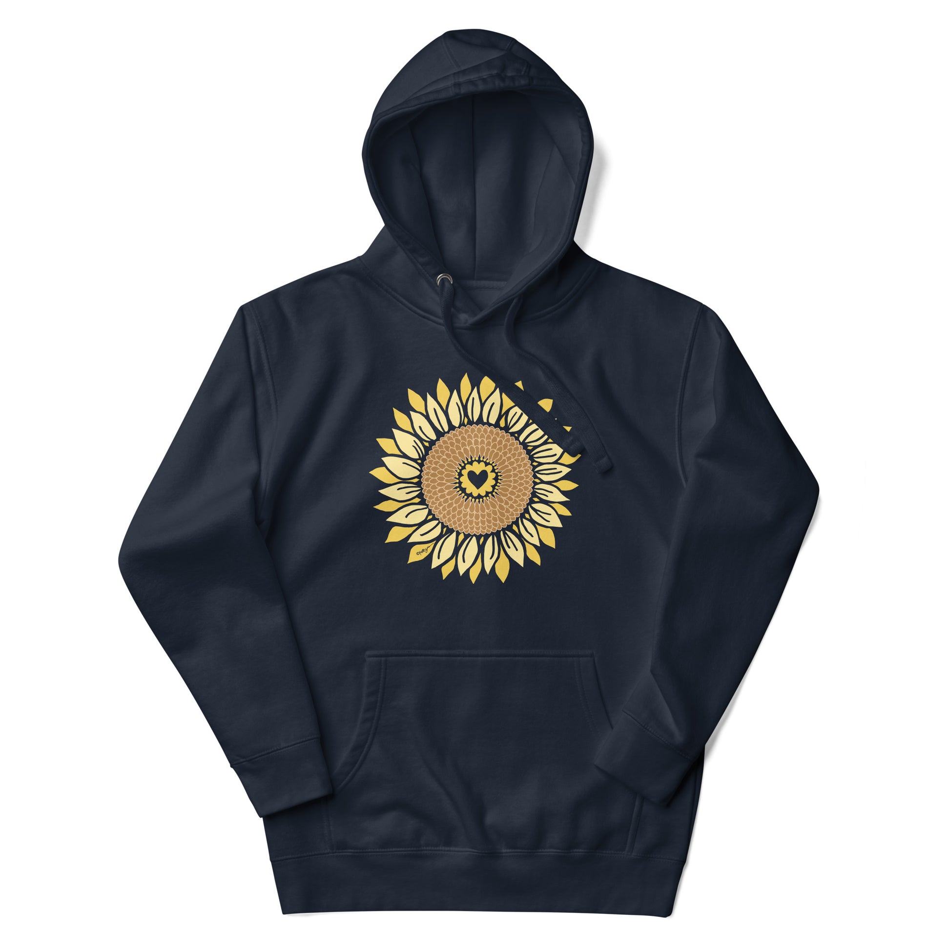 Sunflowers in My Heart Unisex Hoodie Navy