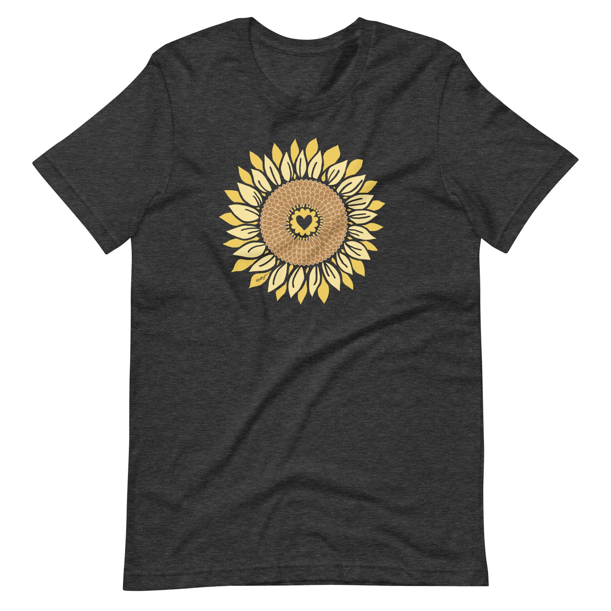 Sunflowers In My Heart T-Shirt Dark Grey Heather