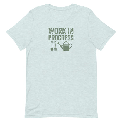 Work In Progress Gardening T-shirt Heather Prism Ice Blue