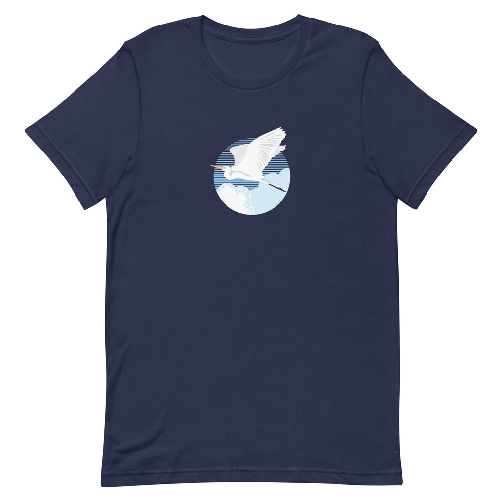 Fly Great Egret T-Shirt Navy
