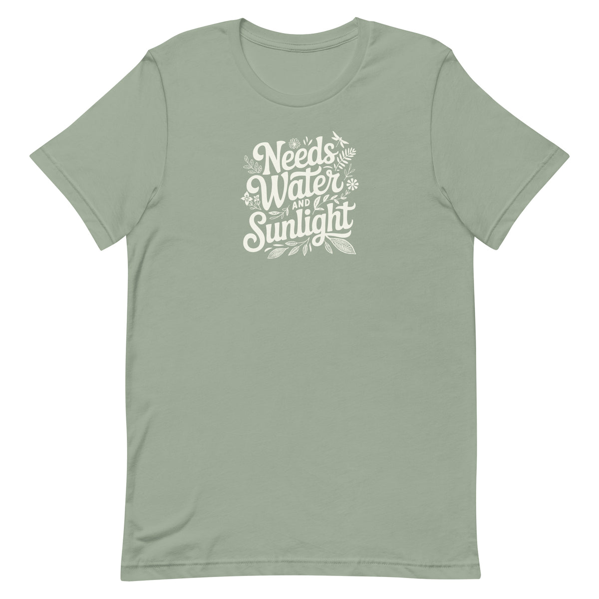Plant Lover Crewneck T-Shirt - Water + Sunlight Graphic | Floriori 
